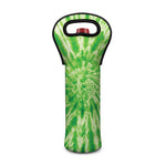 Green Tie Dye Print Single Neoprene Wine Tote