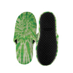 Green Tie Dye Print Slippers