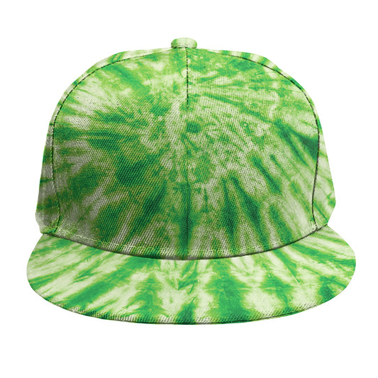 Green Tie Dye Print Snapback Cap