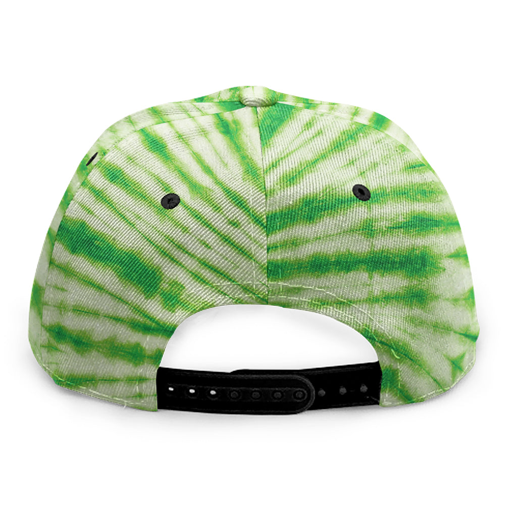 Green Tie Dye Print Snapback Cap