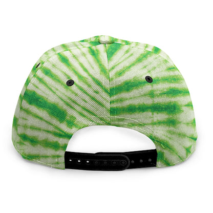 Green Tie Dye Print Snapback Cap
