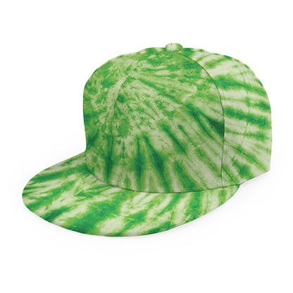 Green Tie Dye Print Snapback Cap