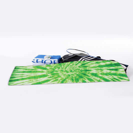 Green Tie Dye Print Sports Towel