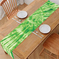 Green Tie Dye Print Table Runner