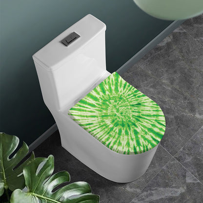 Green Tie Dye Print Toilet Lid Cover
