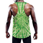 Green Tie Dye Print Training Tank Top