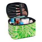 Green Tie Dye Print Travel Makeup Bag