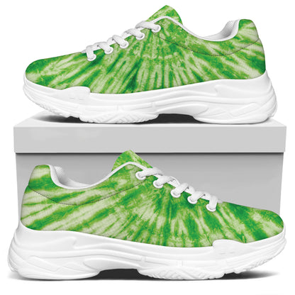 Green Tie Dye Print White Chunky Shoes
