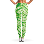 Green Tie Dye Print Women's Leggings