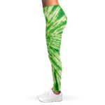 Green Tie Dye Print Women's Leggings