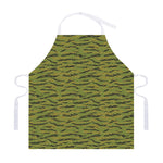 Green Tiger Stripe Camo Pattern Print Adjustable Apron