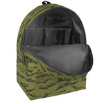Green Tiger Stripe Camo Pattern Print Backpack