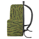 Green Tiger Stripe Camo Pattern Print Backpack