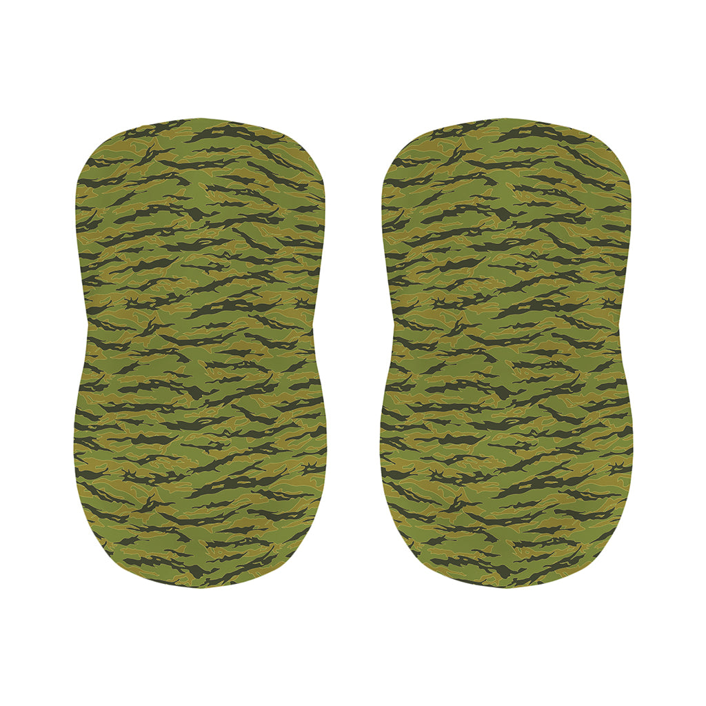 Green Tiger Stripe Camo Pattern Print Bar Stool Covers