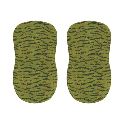 Green Tiger Stripe Camo Pattern Print Bar Stool Covers