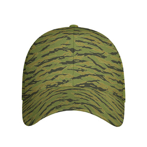 Green Tiger Stripe Camo Pattern Print Baseball Cap