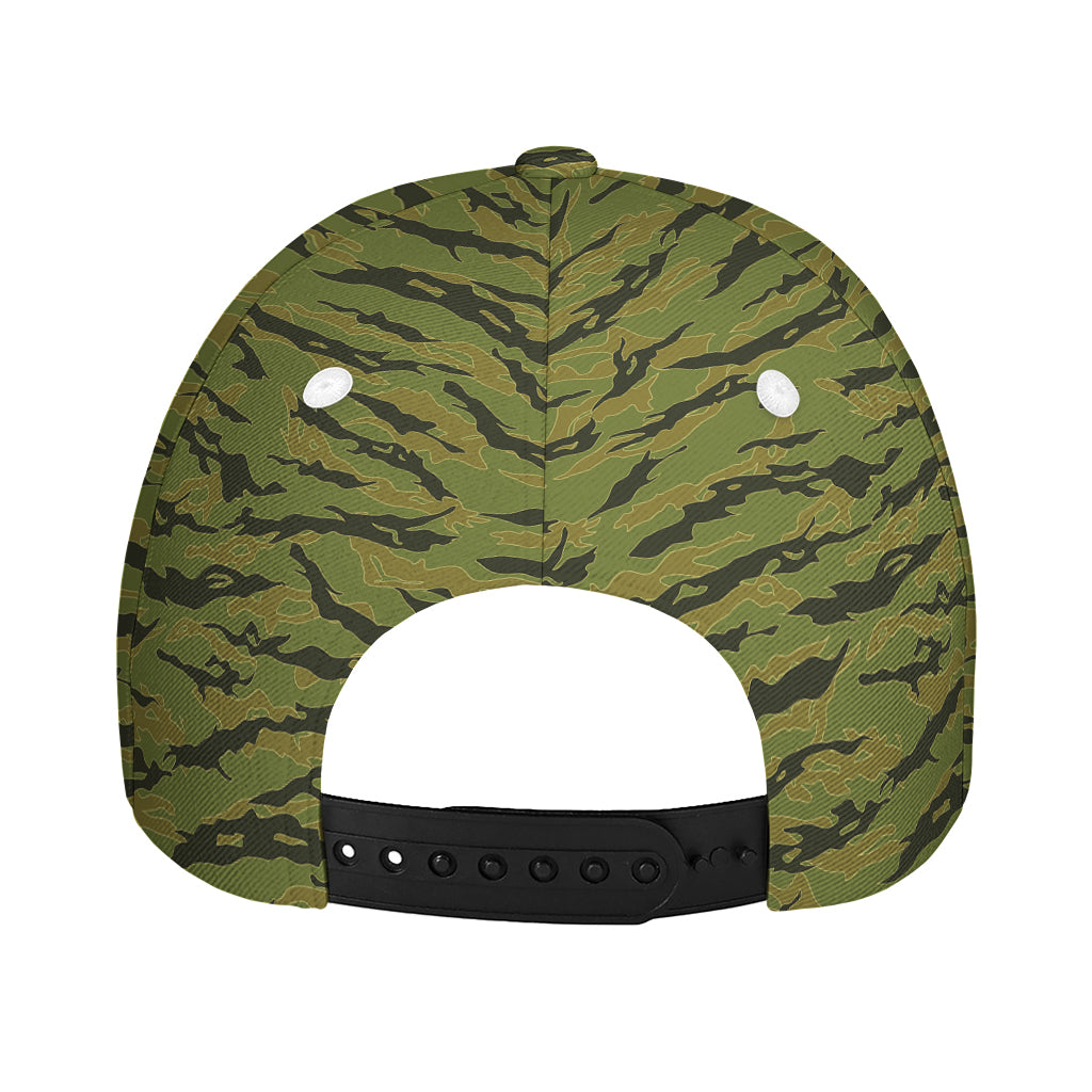 Green Tiger Stripe Camo Pattern Print Baseball Cap