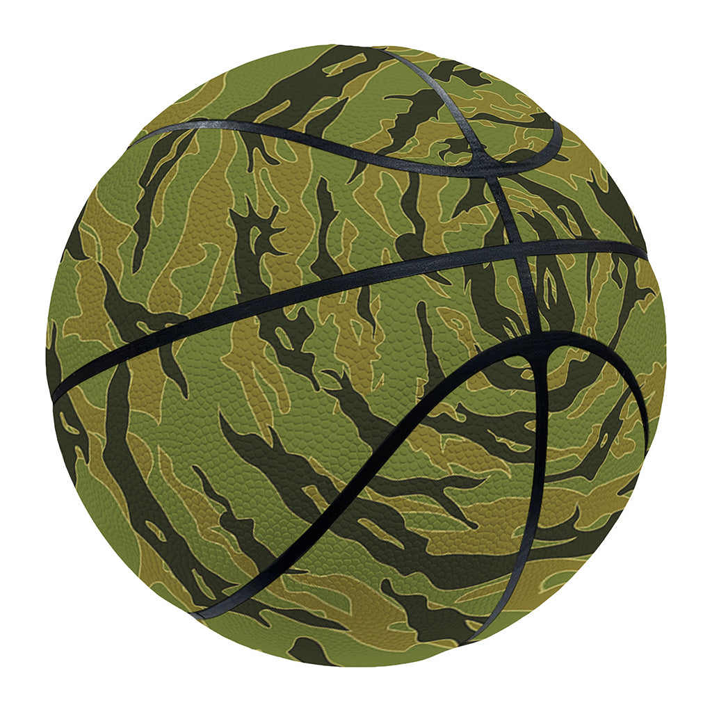 Green Tiger Stripe Camo Pattern Print Basketball