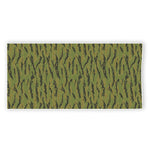 Green Tiger Stripe Camo Pattern Print Beach Towel