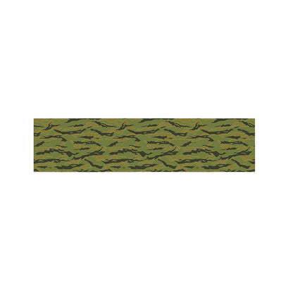 Green Tiger Stripe Camo Pattern Print Bed Runner
