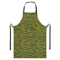 Green Tiger Stripe Camo Pattern Print Bib Apron With Pocket