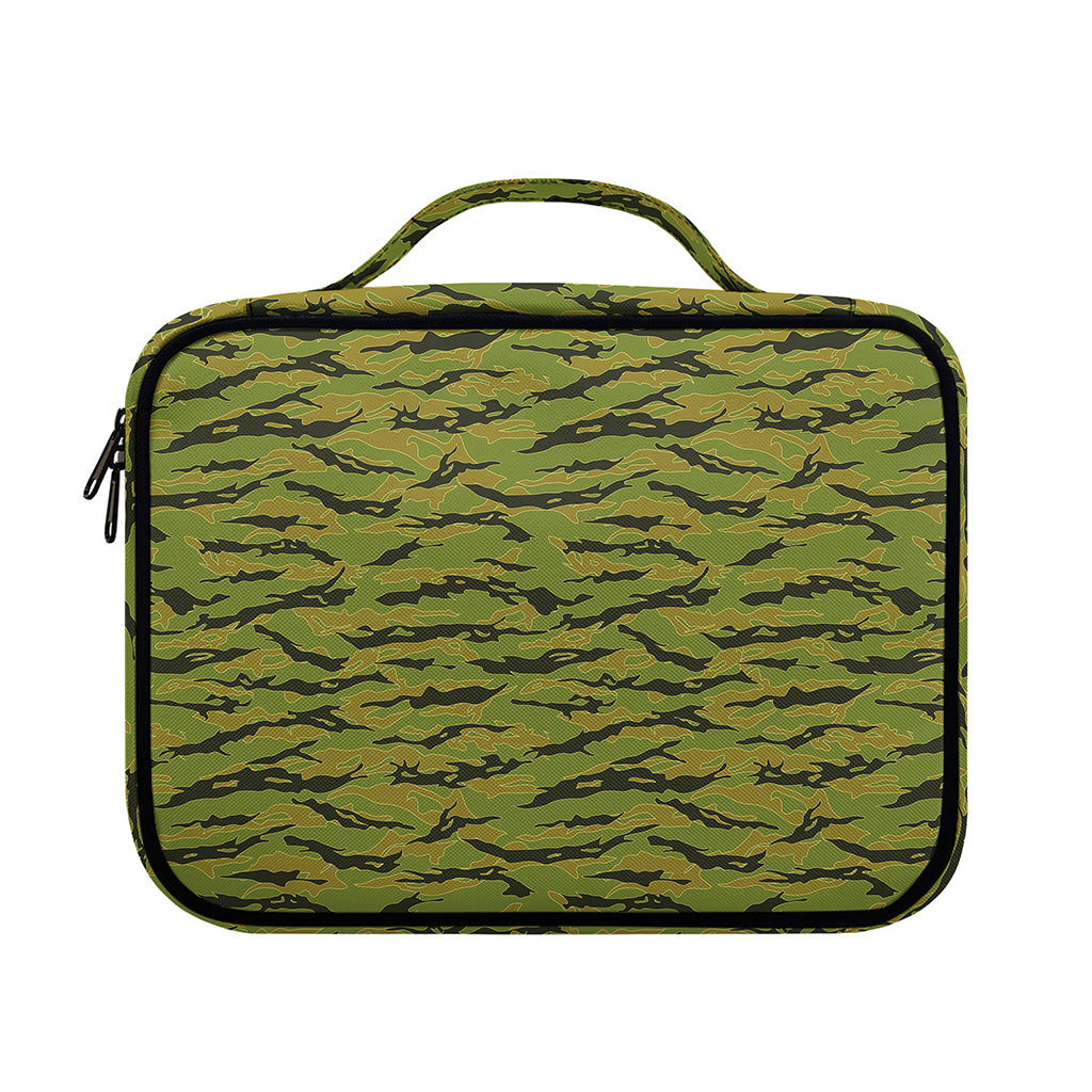 Green Tiger Stripe Camo Pattern Print Briefcase Bible Bag