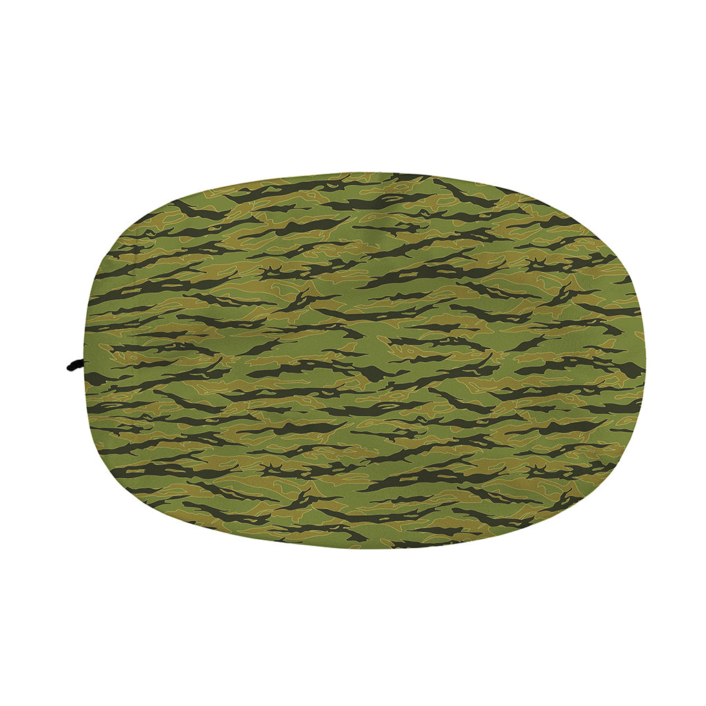 Green Tiger Stripe Camo Pattern Print Car Side Mirror Covers