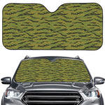 Green Tiger Stripe Camo Pattern Print Car Windshield Sun Shade