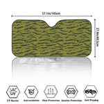 Green Tiger Stripe Camo Pattern Print Car Windshield Sun Shade