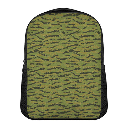 Green Tiger Stripe Camo Pattern Print Casual Backpack
