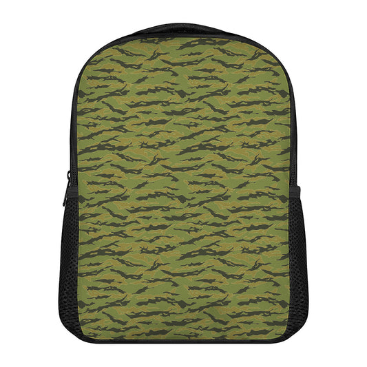 Green Tiger Stripe Camo Pattern Print Casual Backpack