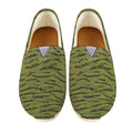 Green Tiger Stripe Camo Pattern Print Casual Shoes