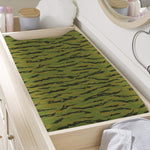 Green Tiger Stripe Camo Pattern Print Changing Pad Cover