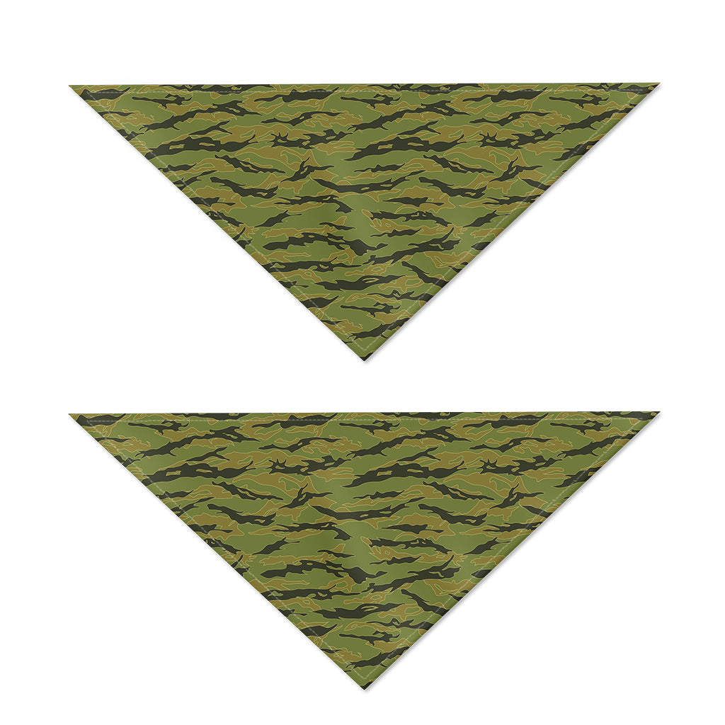 Green Tiger Stripe Camo Pattern Print Dog Bandana