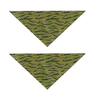 Green Tiger Stripe Camo Pattern Print Dog Bandana