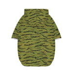 Green Tiger Stripe Camo Pattern Print Dog Zip Up Hoodie