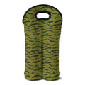 Green Tiger Stripe Camo Pattern Print Double Neoprene Wine Tote