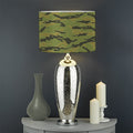 Green Tiger Stripe Camo Pattern Print Drum Lamp Shade