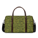 Green Tiger Stripe Camo Pattern Print Duffle Bag