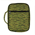 Green Tiger Stripe Camo Pattern Print Front Pocket Bible Bag