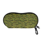 Green Tiger Stripe Camo Pattern Print Glasses Case
