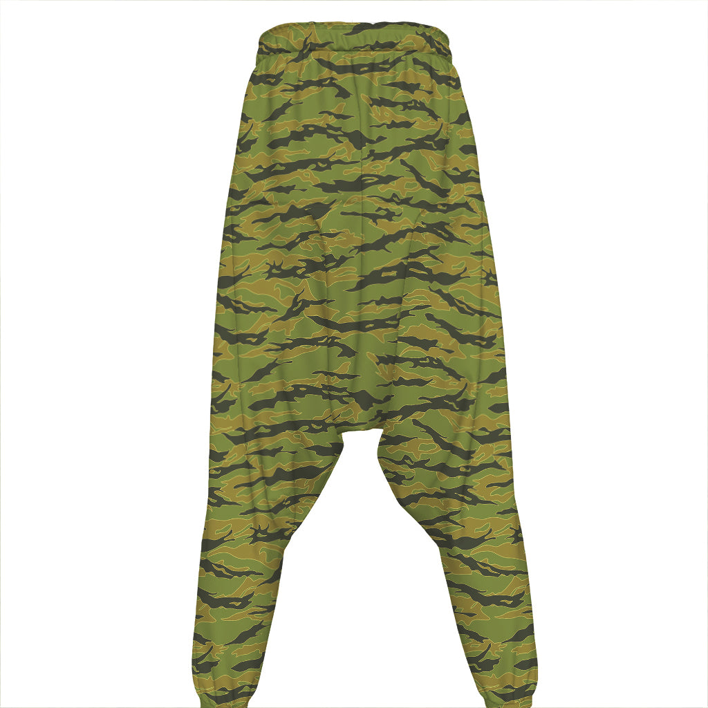 Green Tiger Stripe Camo Pattern Print Hammer Pants