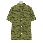 Green Tiger Stripe Camo Pattern Print Hawaiian Shirt