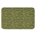 Green Tiger Stripe Camo Pattern Print Indoor Door Mat