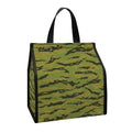 Green Tiger Stripe Camo Pattern Print Insulated Lunch Tote