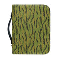 Green Tiger Stripe Camo Pattern Print Leather Bible Cover
