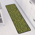 Green Tiger Stripe Camo Pattern Print Long Kitchen Mat