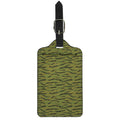 Green Tiger Stripe Camo Pattern Print Luggage Tag