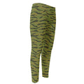 Green Tiger Stripe Camo Pattern Print Men's Compression Pants