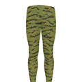 Green Tiger Stripe Camo Pattern Print Men's Leggings